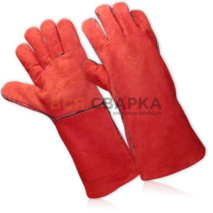 Купить Краги спилковые Трек красные