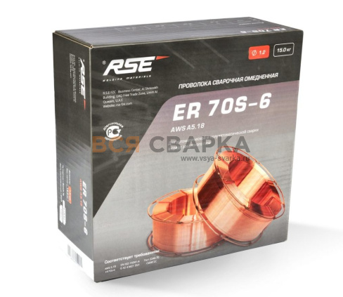 Купить сварочную Сварочная проволока омеднённая RSE ER 70S-6 д. 1.2мм. 15кг. для полуавтомата