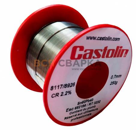 Купить Припой Castolin RT 3232, д.0.7 мм. (упак. 0.250 кг.) (ПОС-60) 652196