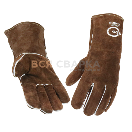 Купить Краги спилковые START Norma STG1200 коричневые Kevlar